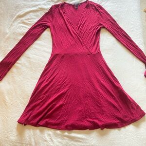 Elegant Red Long Sleeve Dress